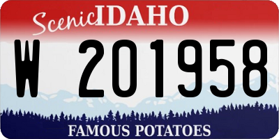 ID license plate W201958