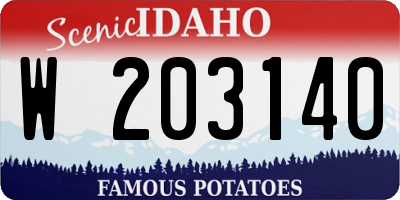 ID license plate W203140