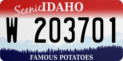 ID license plate W203701