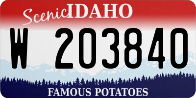 ID license plate W203840