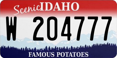 ID license plate W204777