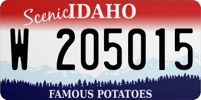 ID license plate W205015