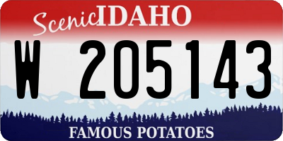 ID license plate W205143