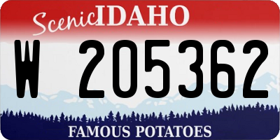 ID license plate W205362