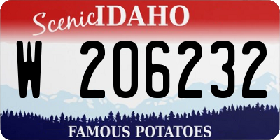 ID license plate W206232