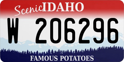 ID license plate W206296