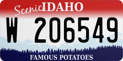 ID license plate W206549