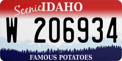 ID license plate W206934