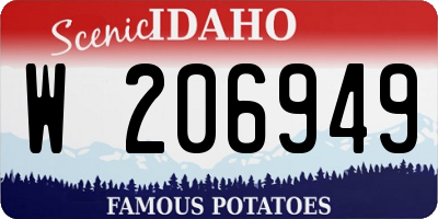 ID license plate W206949