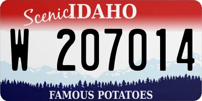 ID license plate W207014