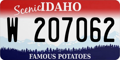 ID license plate W207062