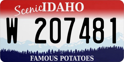 ID license plate W207481