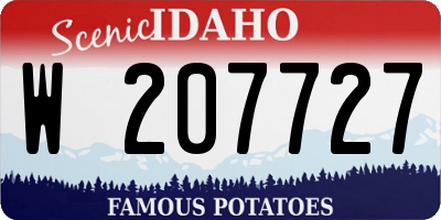 ID license plate W207727