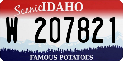 ID license plate W207821
