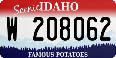 ID license plate W208062