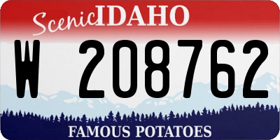ID license plate W208762