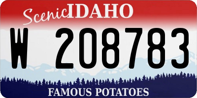 ID license plate W208783