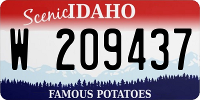 ID license plate W209437
