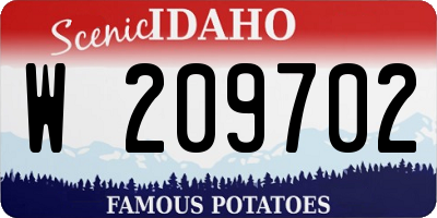 ID license plate W209702