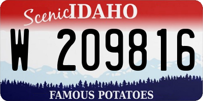 ID license plate W209816