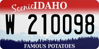 ID license plate W210098
