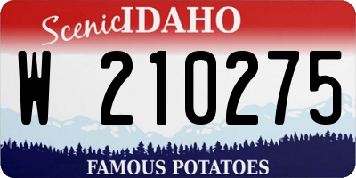 ID license plate W210275
