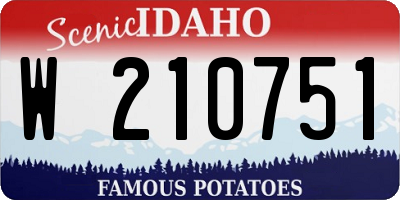 ID license plate W210751