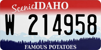 ID license plate W214958
