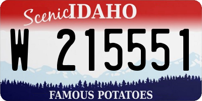 ID license plate W215551