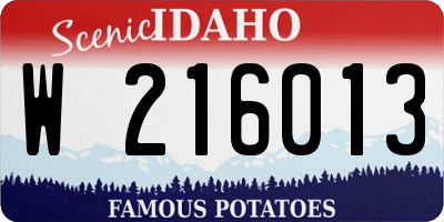 ID license plate W216013