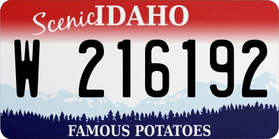 ID license plate W216192