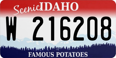 ID license plate W216208