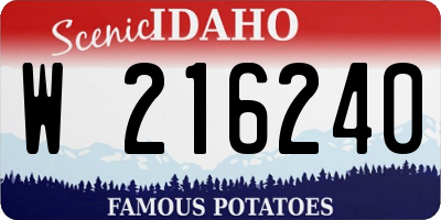 ID license plate W216240