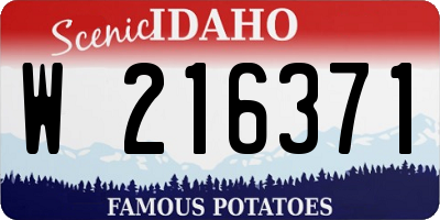 ID license plate W216371