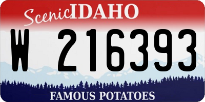 ID license plate W216393