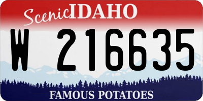 ID license plate W216635