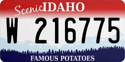 ID license plate W216775