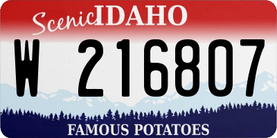ID license plate W216807
