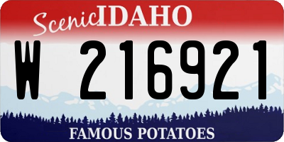 ID license plate W216921