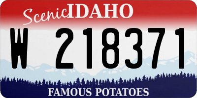 ID license plate W218371