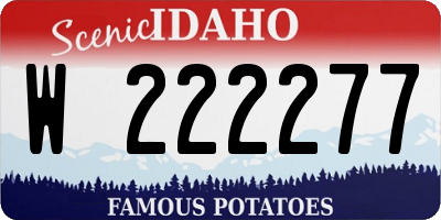 ID license plate W222277