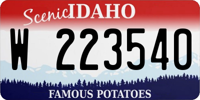 ID license plate W223540