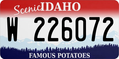 ID license plate W226072