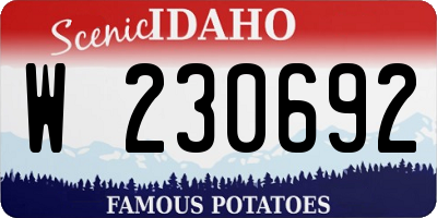 ID license plate W230692