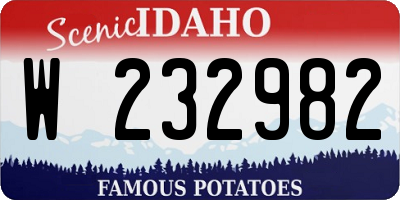 ID license plate W232982