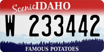 ID license plate W233442