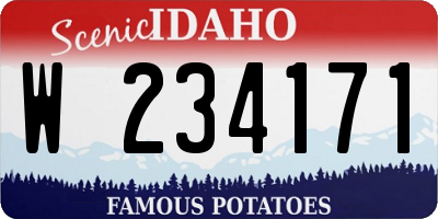 ID license plate W234171