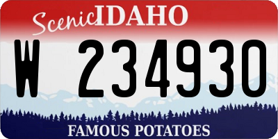 ID license plate W234930