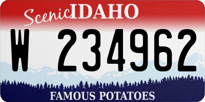 ID license plate W234962