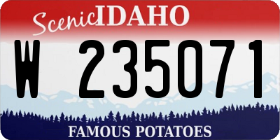 ID license plate W235071